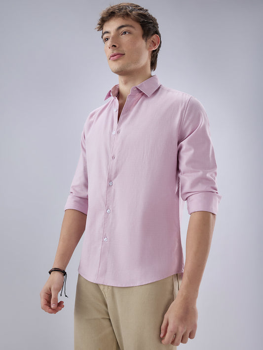 Carnation Pink Textured Everyday Shirt