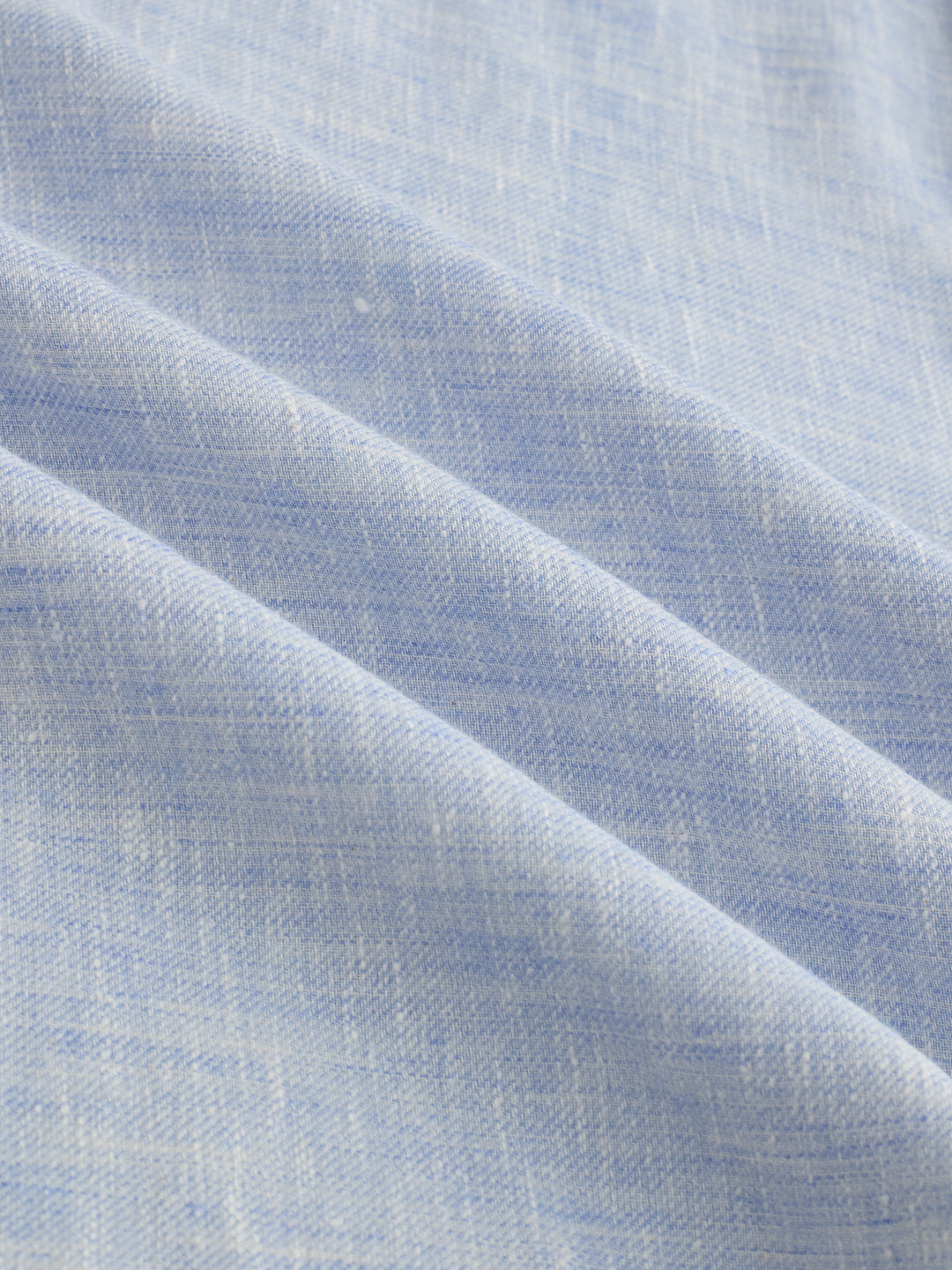 Sky Blue Textured Cuffless Oversized Shirt