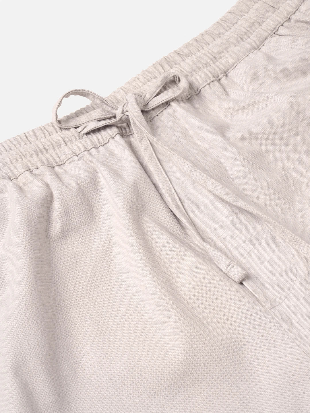 Tea Green Slub Weave Straight Fit Trousers