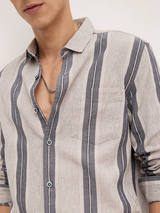 Grey Slateway Striped Shirt