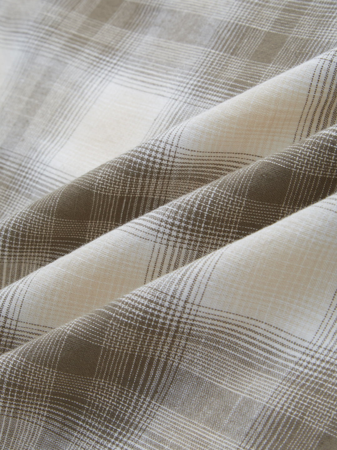 Premium Saddle Brown & White Plaid Linen Blend Checks Shirt