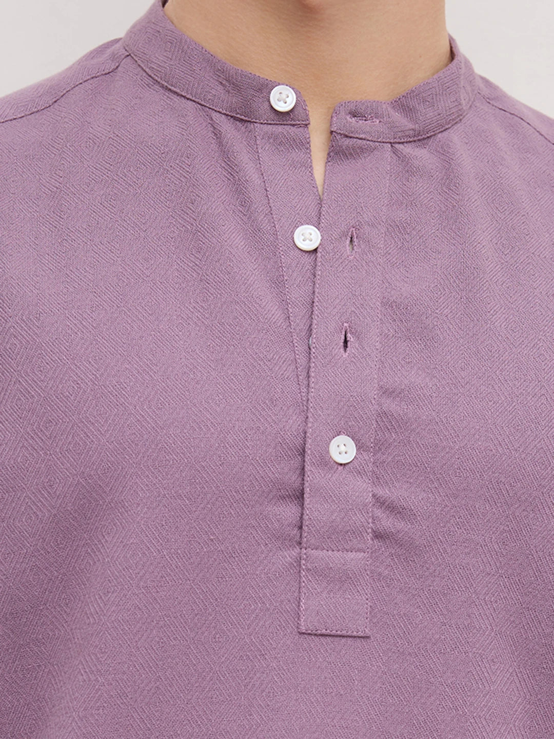 Rich Purple Fine Geometrical Weave Textured Kurta