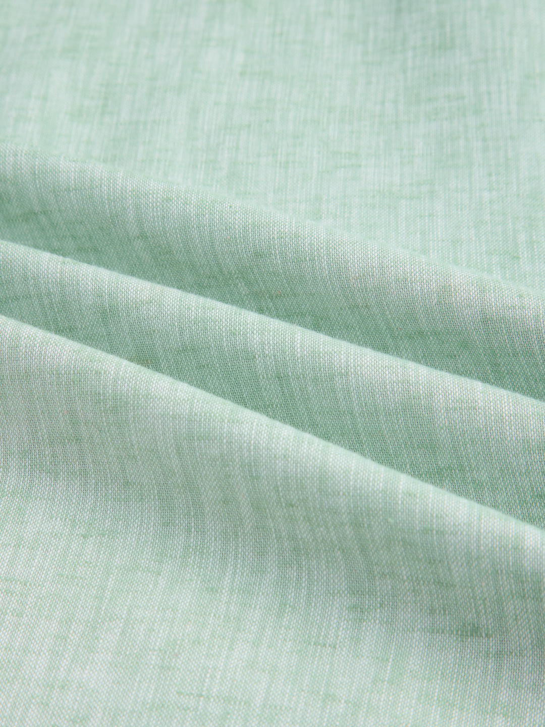Seafoam Green Melange Textured Center Seam Oversized Polo Shirt
