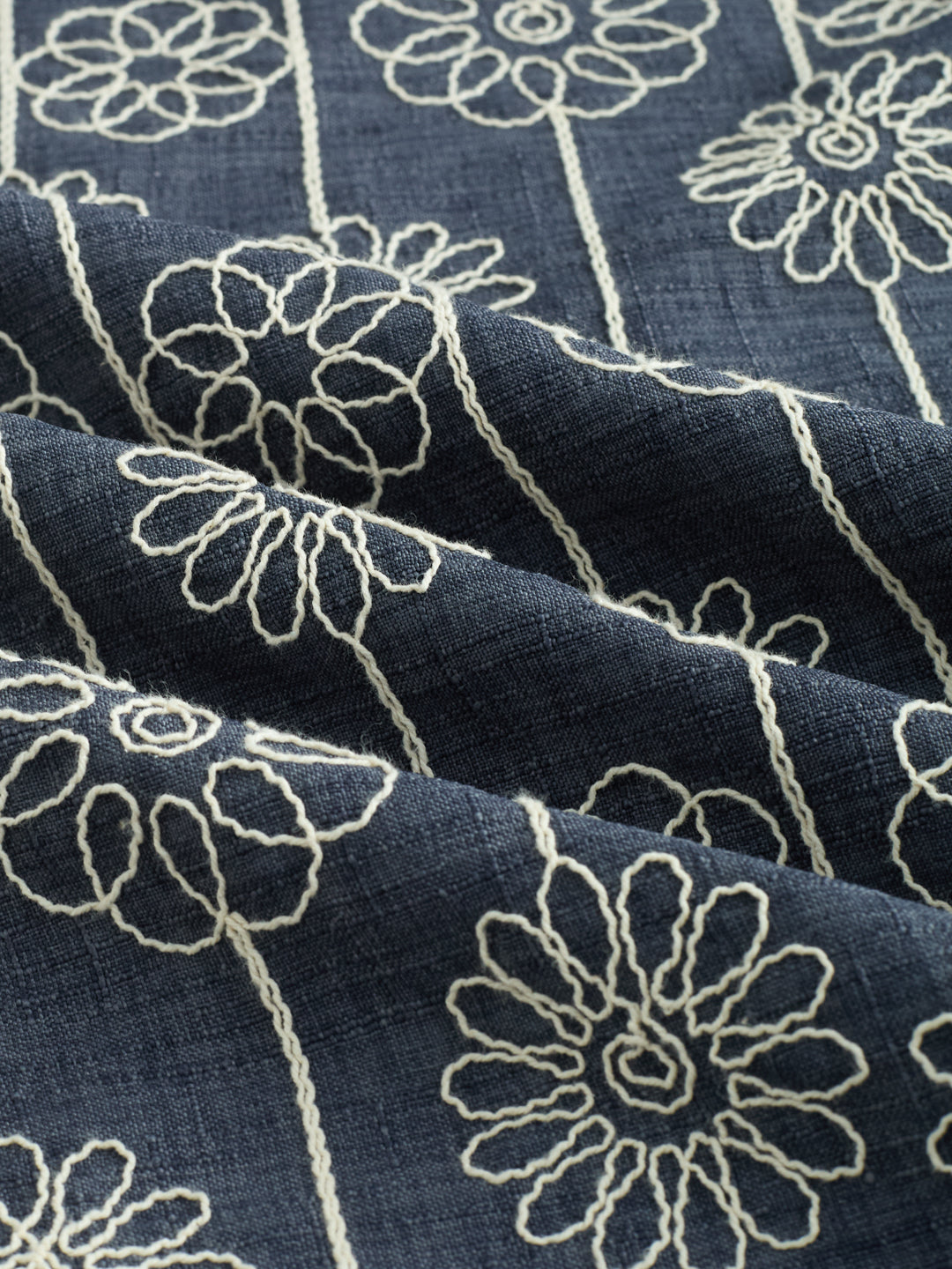 Anchor Grey Floral Embroidered Slub Shirt