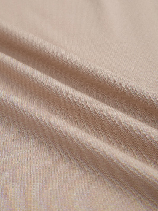 Soft Beige Honeycomb Polo Knit T-Shirt