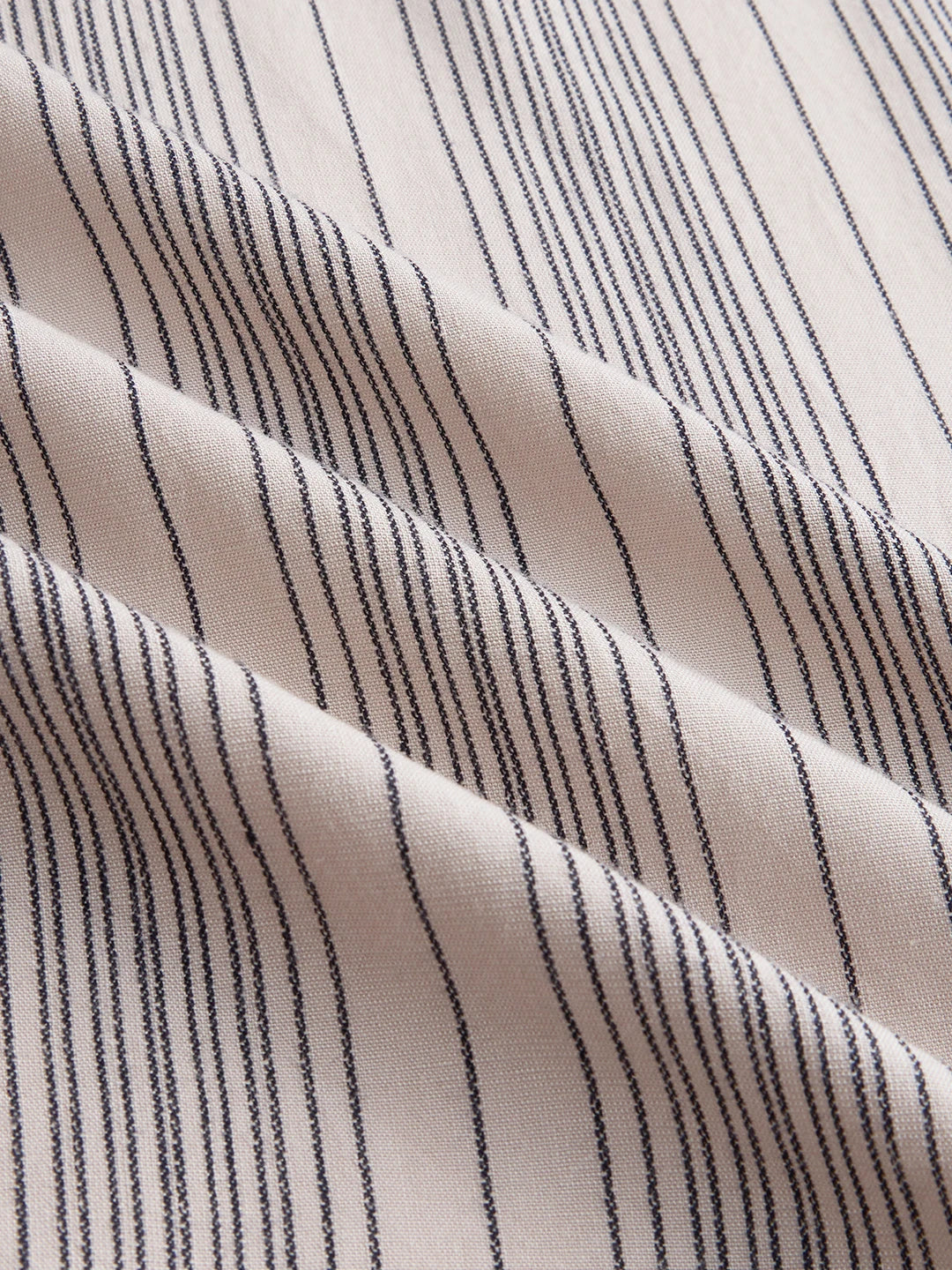 Soft Taupe Beige Striped Cuffless Oversized Shirt