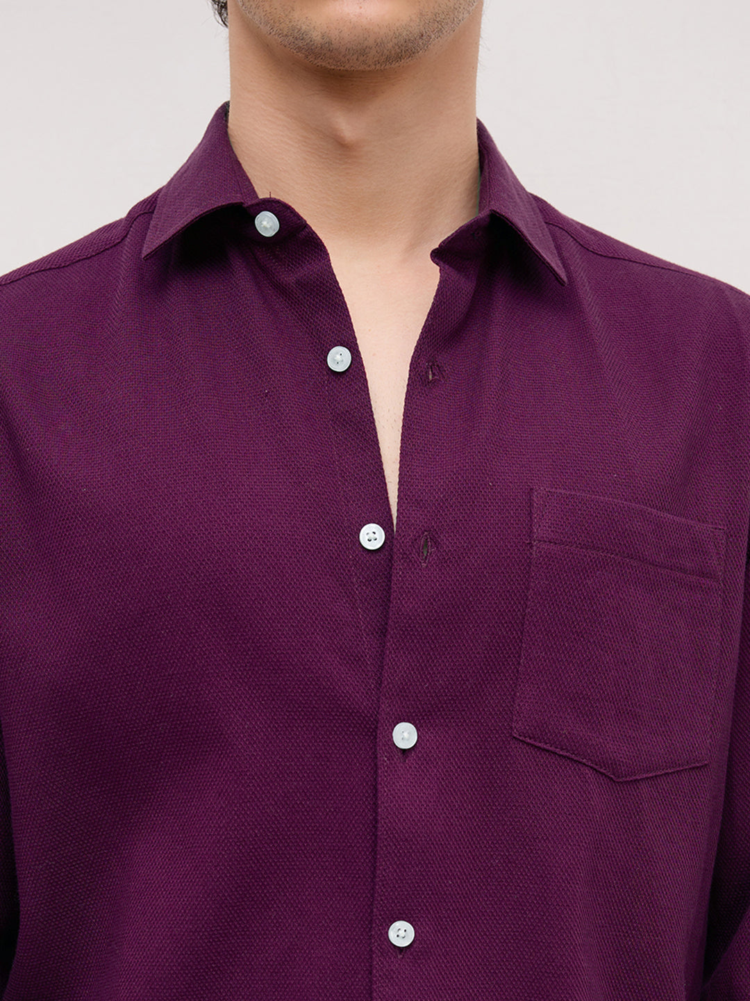 Deep Merlot Wine Micro Willow Textured Shirt