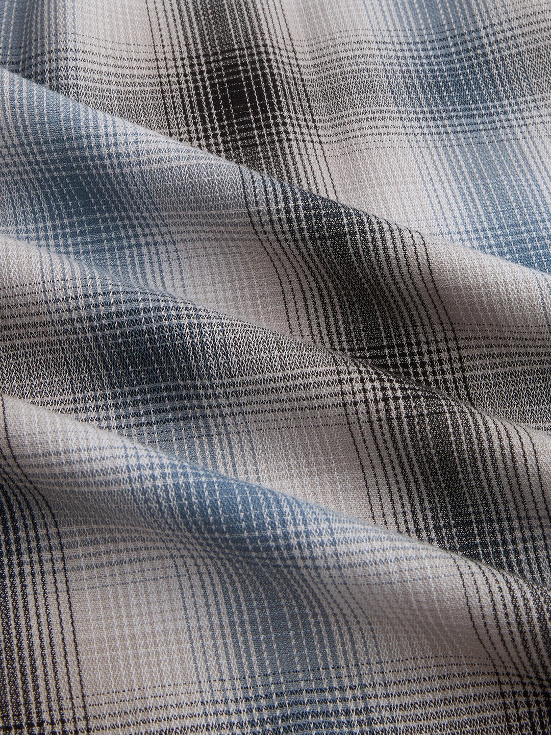 Luxe Grey Shadow Checks Cuffless Oversized Crop Shirt