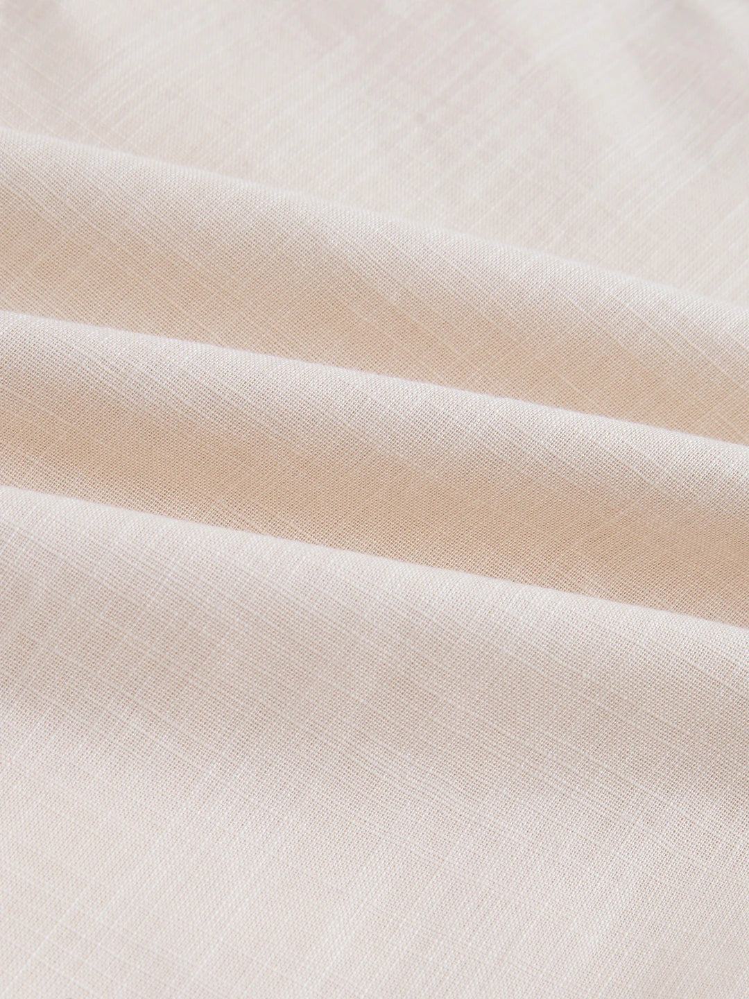 Bisque Beige Sheer Slub Textured Straight Fit Trousers