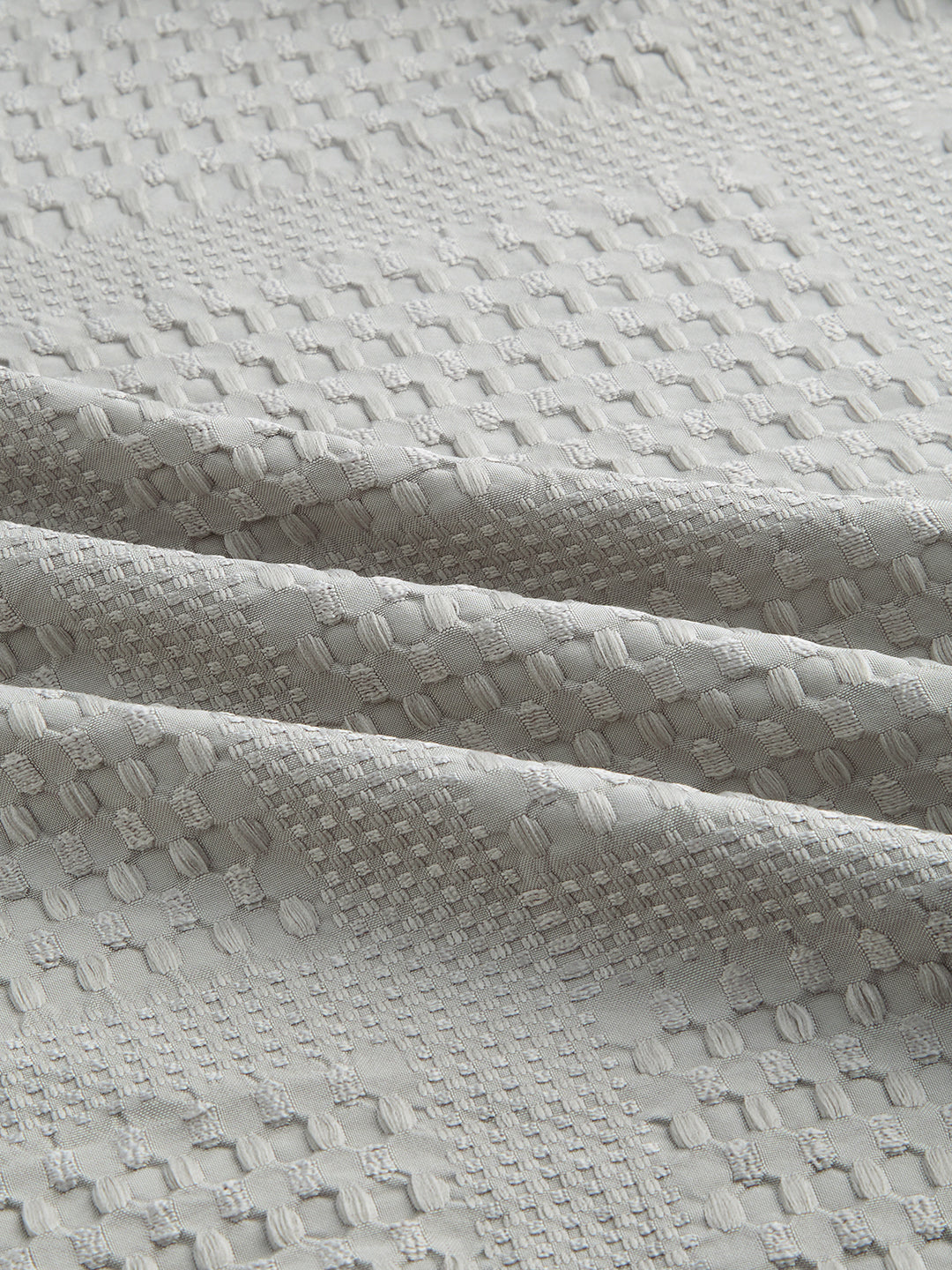 Intricate Grey Raised Motif Textured Shirt
