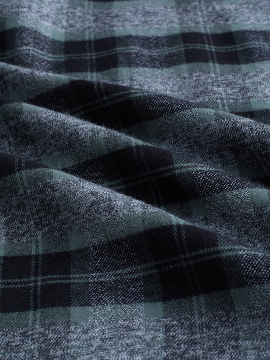 Olive & Black Multicolor Boxy Fit Crop Shirt