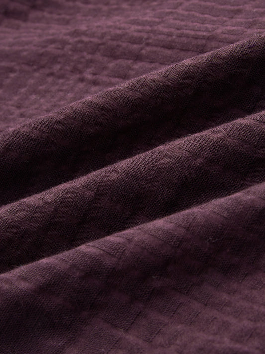 Royal Wine Ledger Checks Textured Double Cloth Shirt