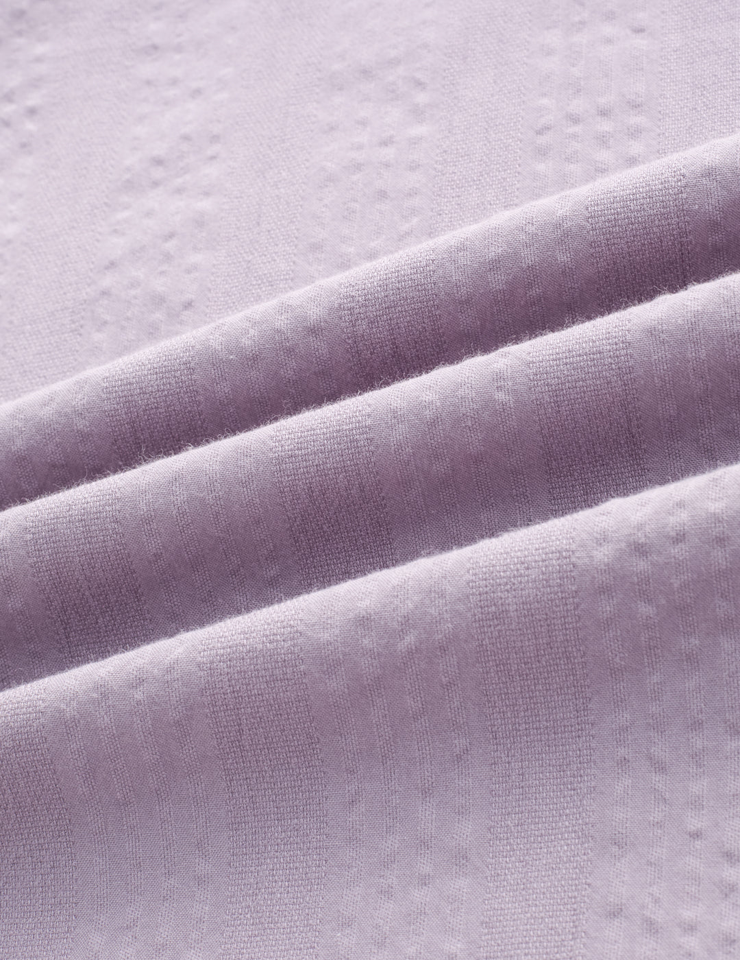 Soft Lavender Seersucker Striped Mandarin Shirt