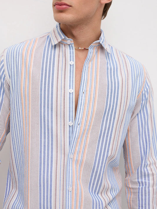 Seaside Blend Vertical Striped Everyday Shirt