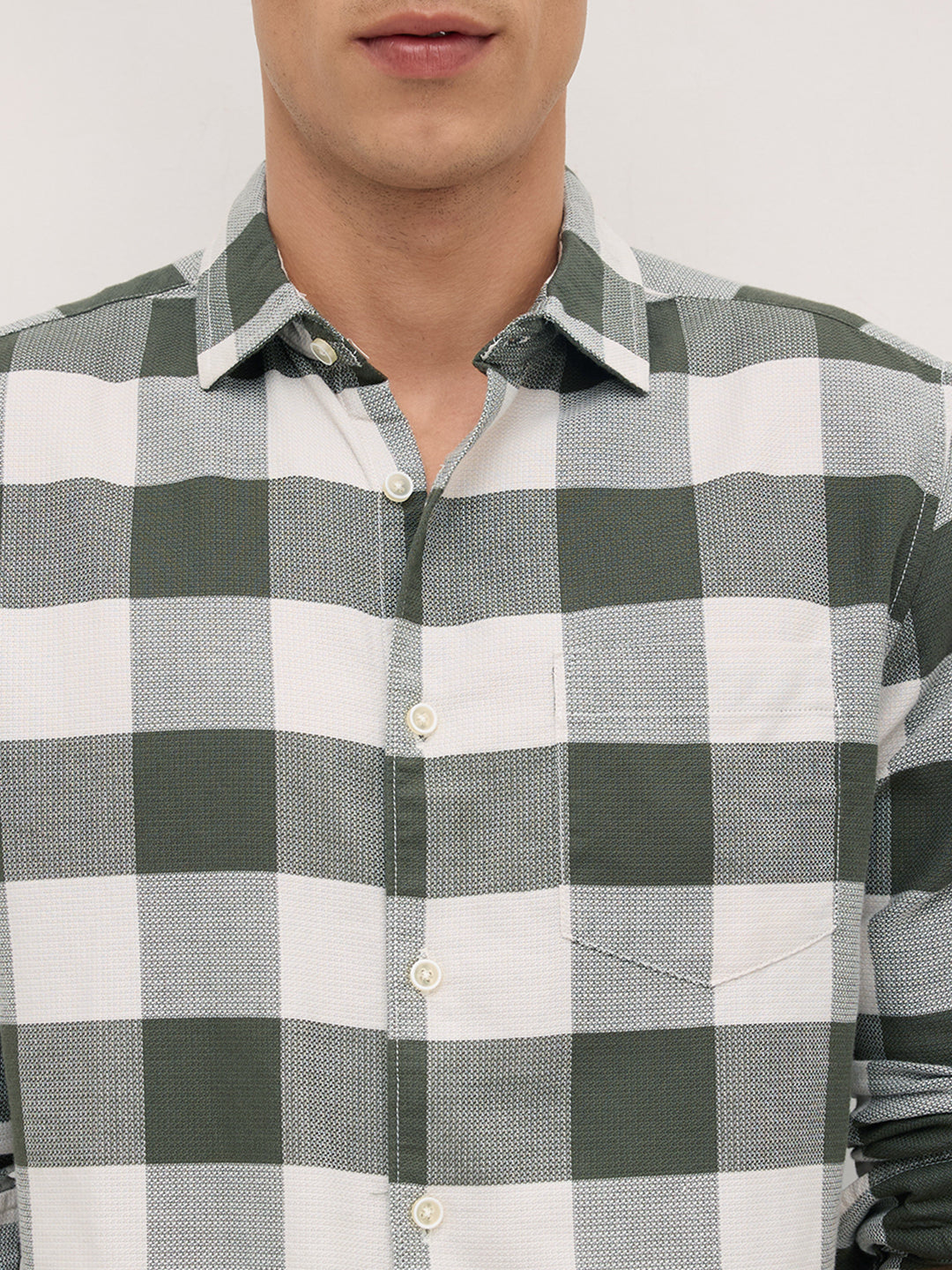 Timeless Box Checks Olive Shirt