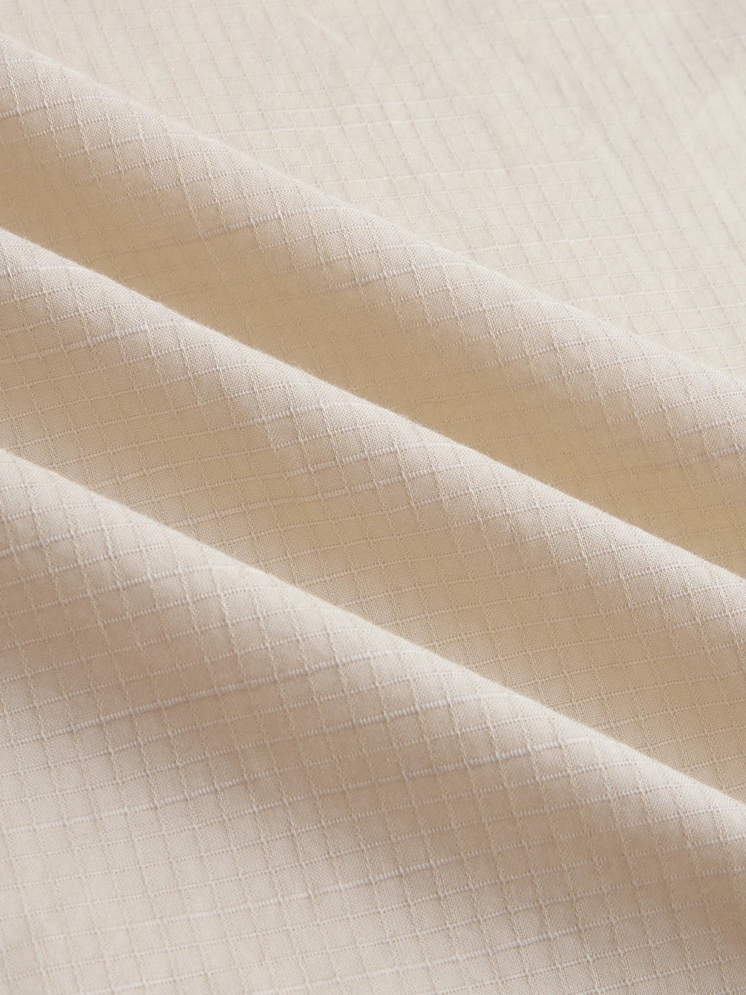 Bisque Beige Micro Square Textured Shirt