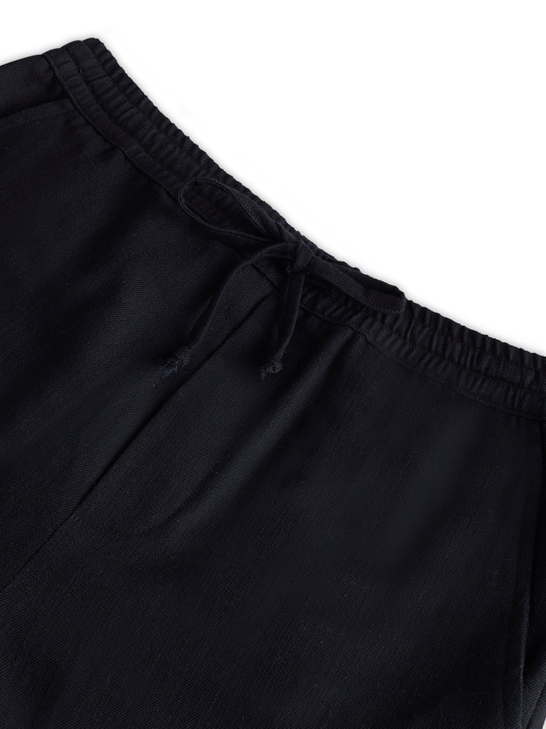 Solid Black Straight-Fit Trousers