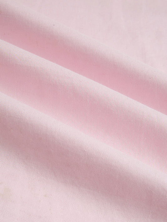 Soft Pink Linen Blend Notch Collar Oversized Shirt
