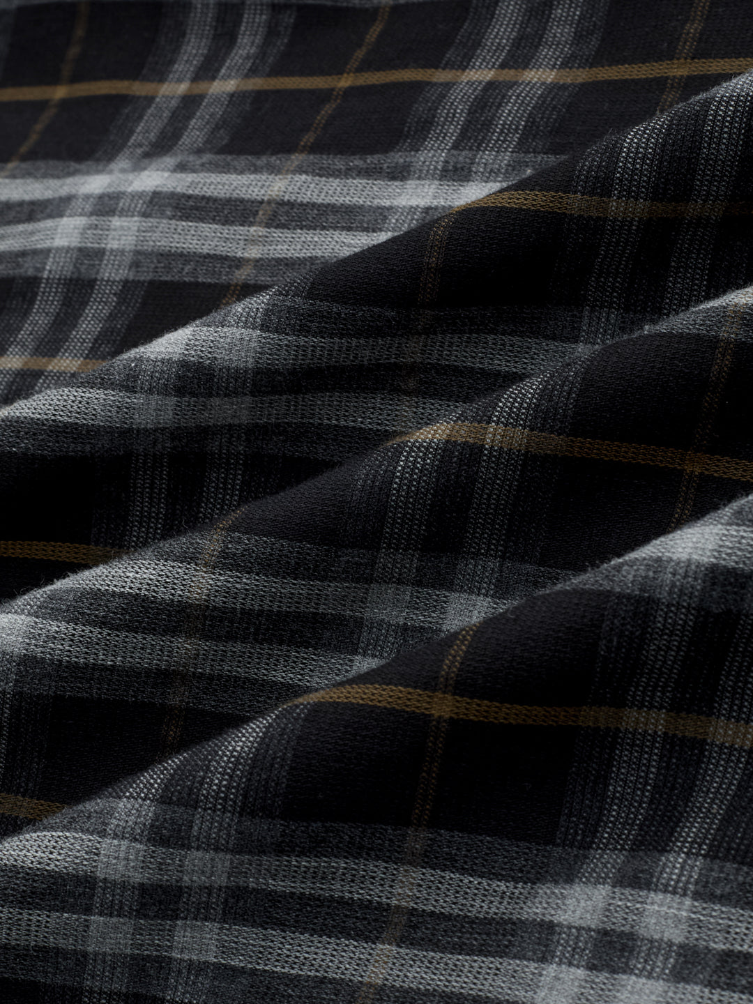 Rich Black Contrast Windowpane Checks Shirt