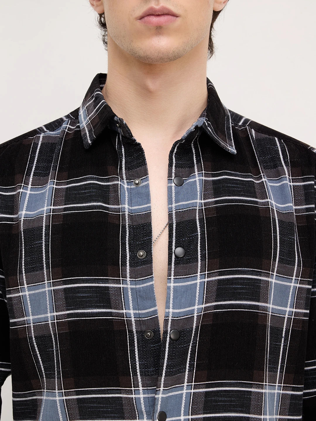 Refined Black & Blue Plaid Checks Flannel Shirt