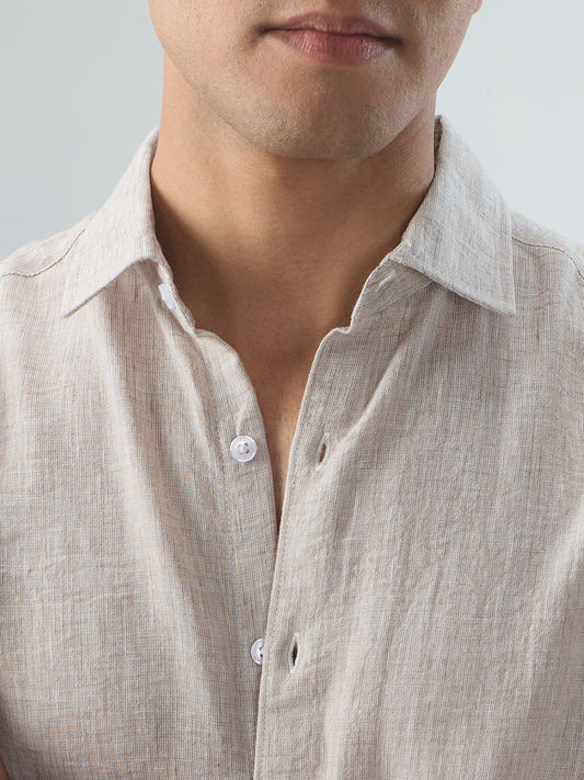 Desert Sand Beige Textured Shirt