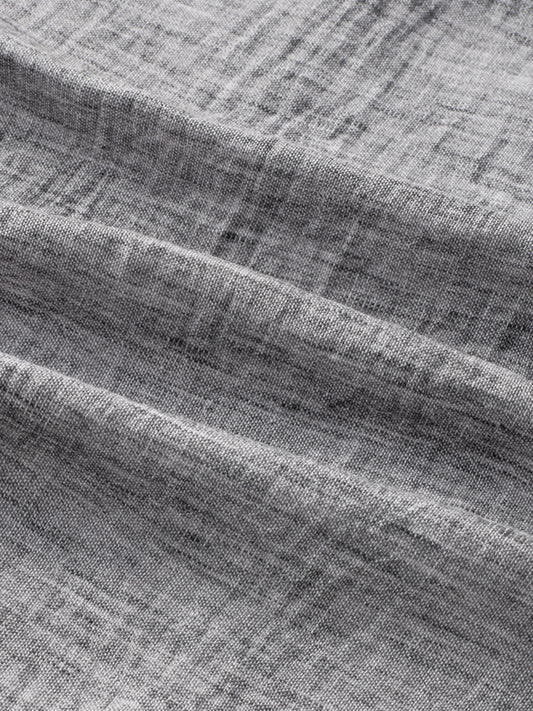 Charcoal Grey Dense-Weave Crinkled Shirt