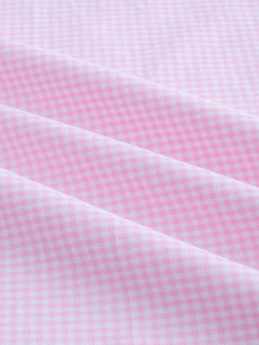 Baby Pink & White Tiny Checkered Oxford Shirt