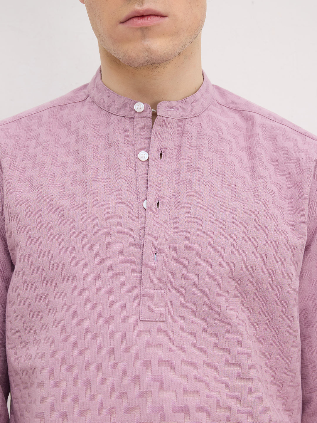 Charming Mauve Pink Maze Textured Kurta