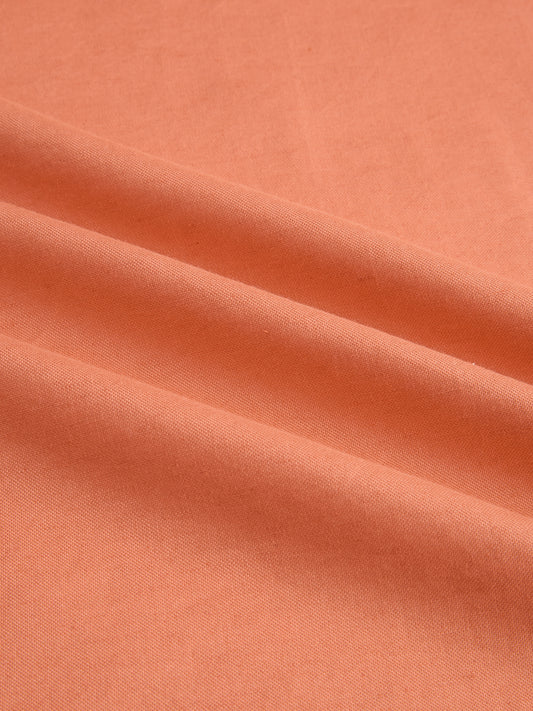 Firey Orange Oxford Linen Blend Button-Down Collar Shirt