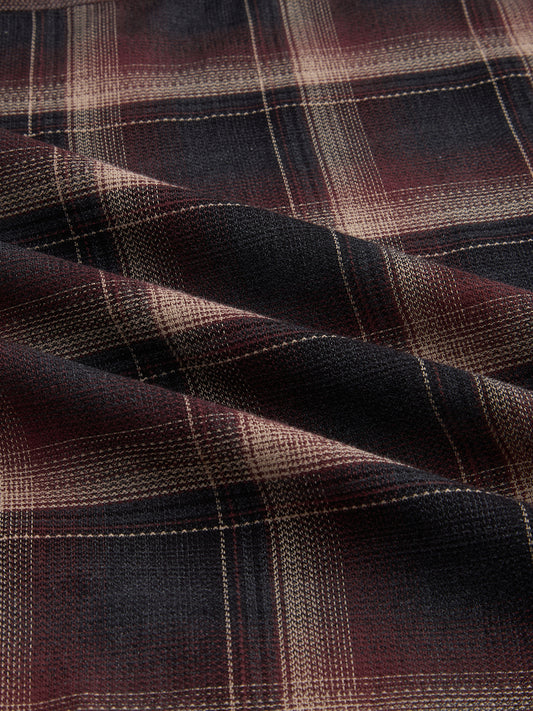 Espresso Ombre Checks Boxy Fit Crop Shirt