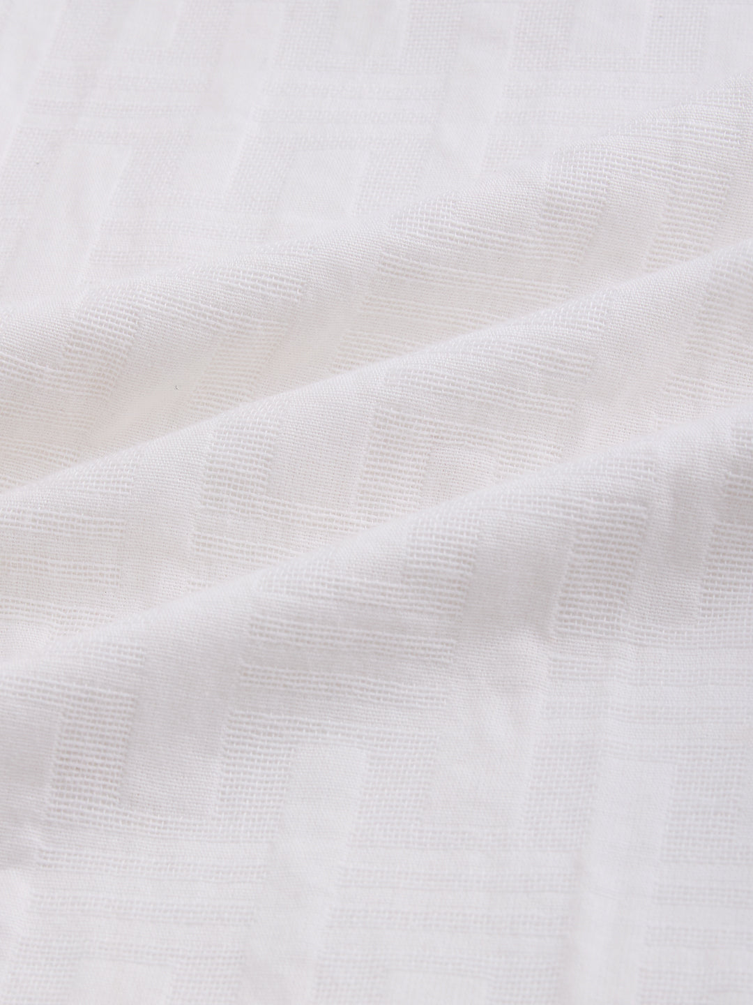 Distinctive Pearl White Architectural Weave Wide Leg Trousers
