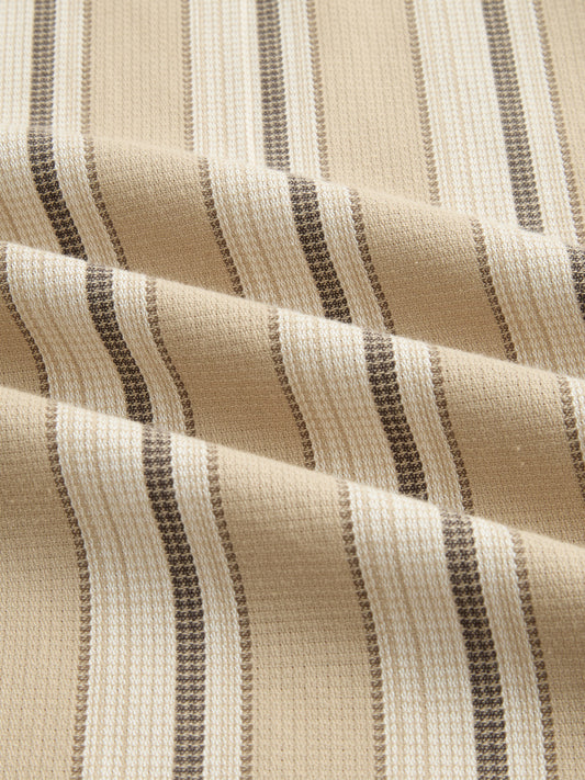 Retro Vibe Beige Stripes Shirt