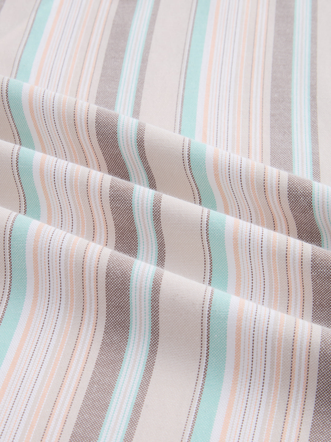 Sunwashed Multi Stripe Weave Boxy Fit Crop Shirt