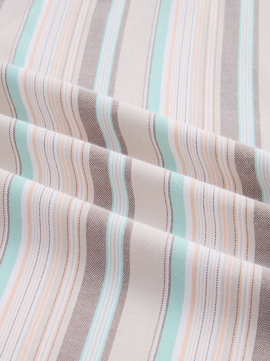 Sunwashed Multi Stripe Weave Boxy Fit Crop Shirt