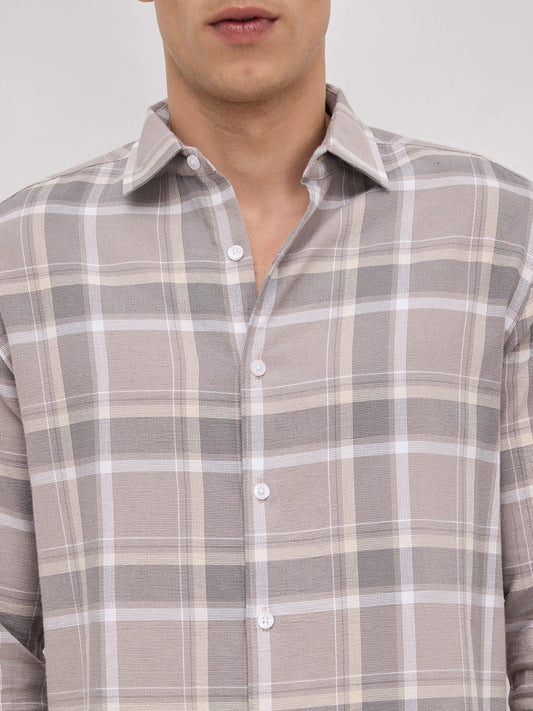 Classic Grey & White Plaid Checks Shirt