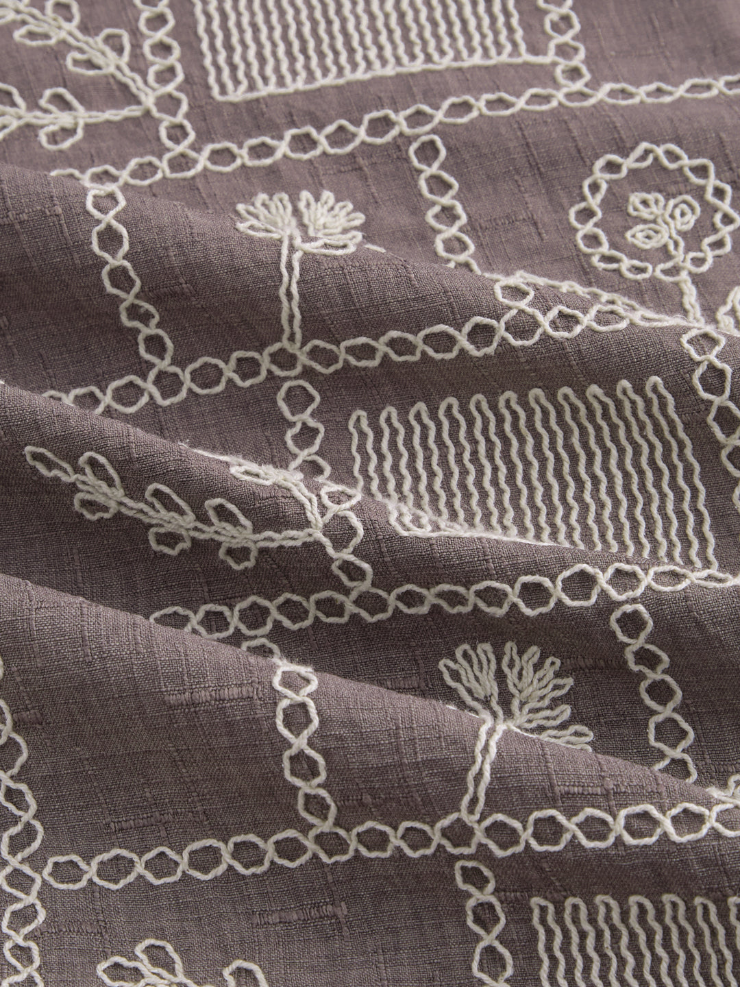 Muted Grey Artisan Embroidered Shirt