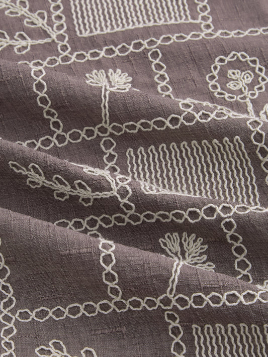 Muted Grey Artisan Embroidered Shirt