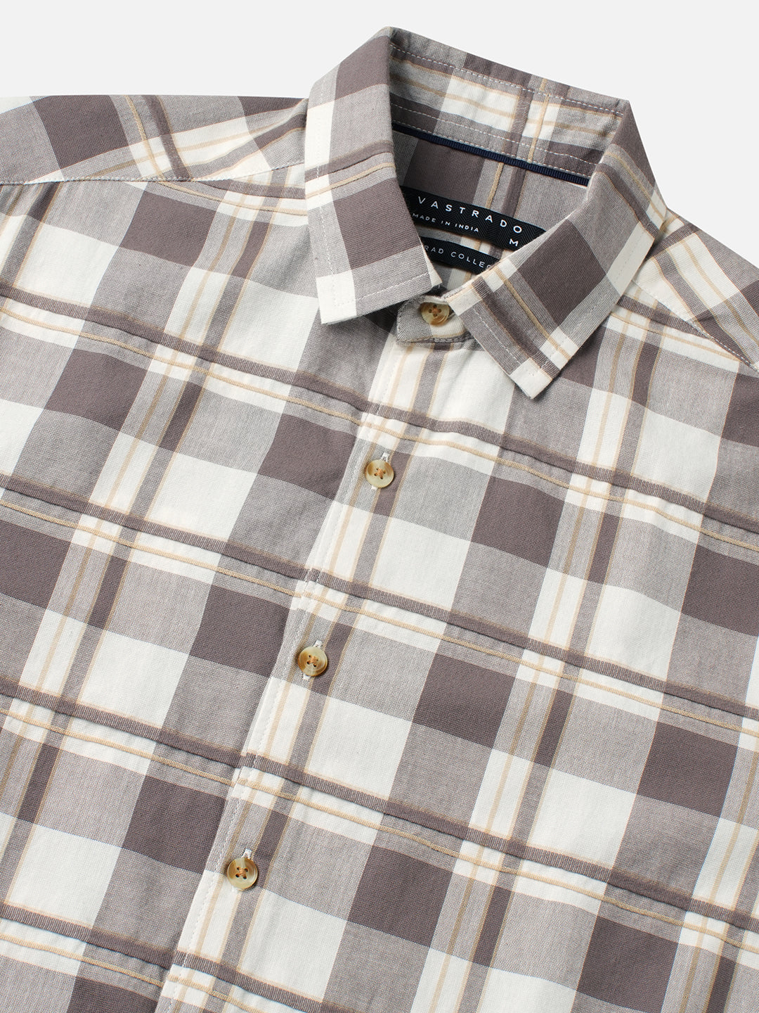 Mocha Brown Plaid Checks Shirt