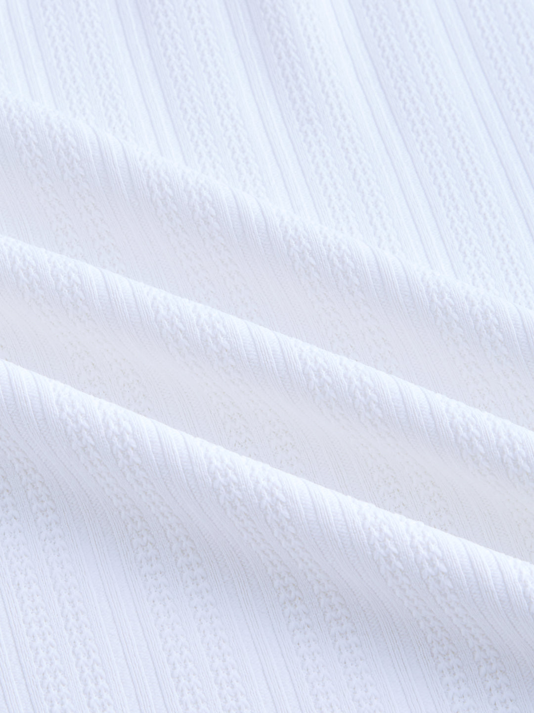 Snow White Micro Weave Knitted Oversized Polo Shirt