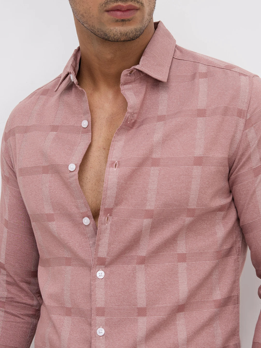 Distinctive Rosewood Dusk Peachy Pink Checks Shirt