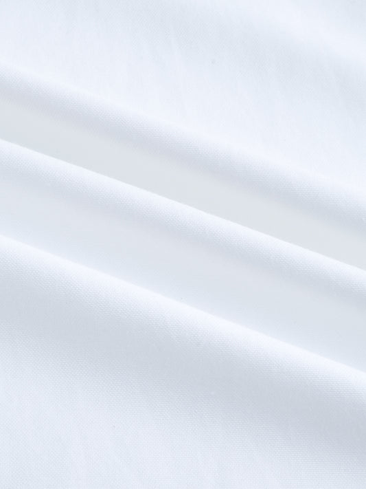 Solid Snow White Oxford Button down Collar Shirt