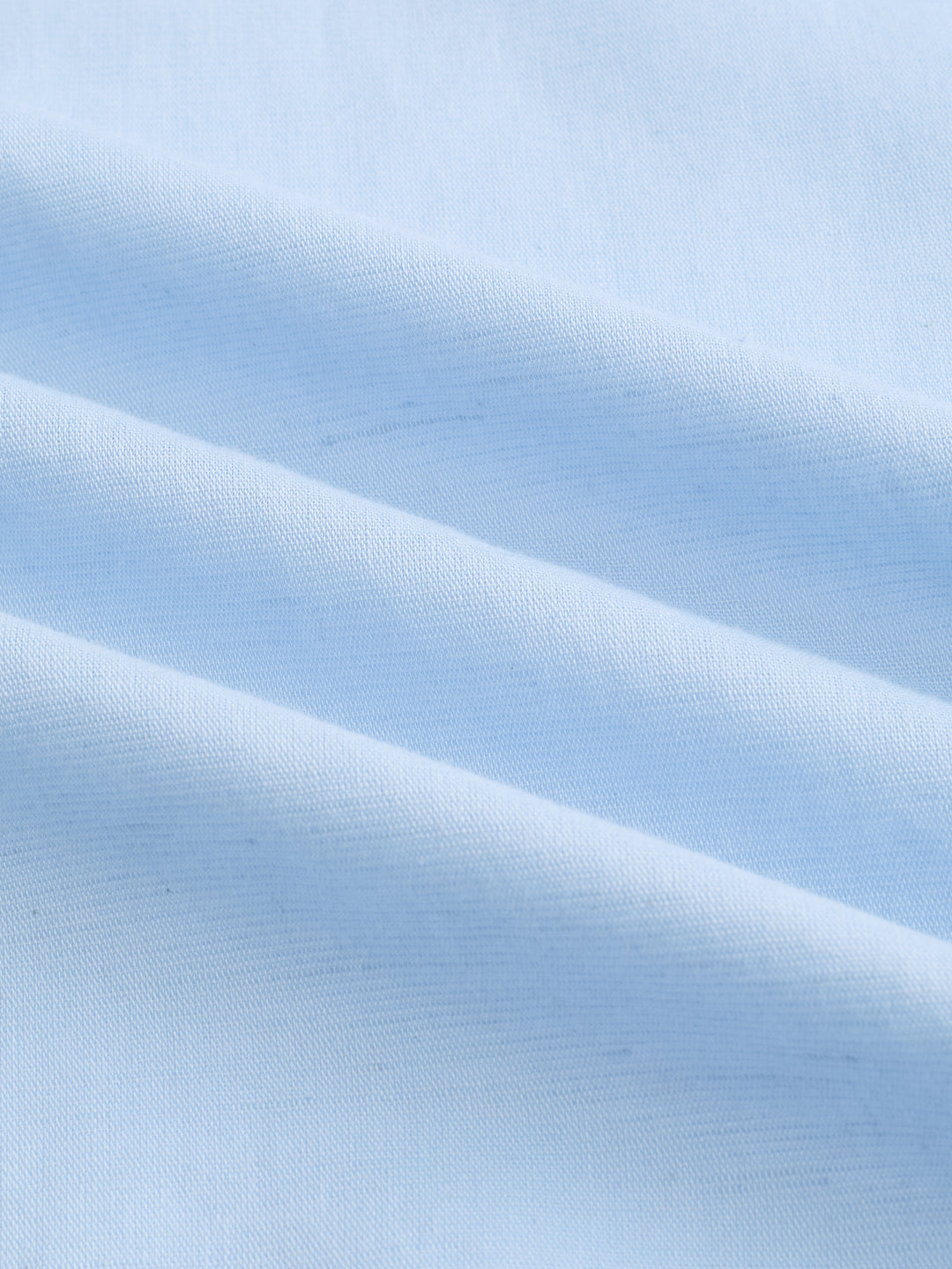 Luxe Blue Fine Sheer Linen Blend Boxy Fit Crop Shirt