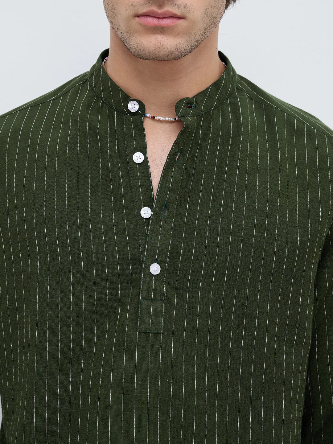 Forest Green Pinestripe Everyday Kurta