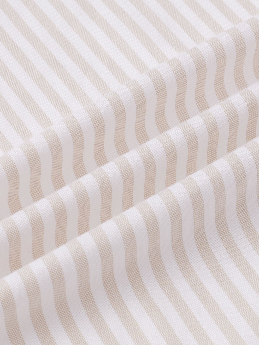 Natural Beige Candy Striped Oxford Button-Down Business Shirt