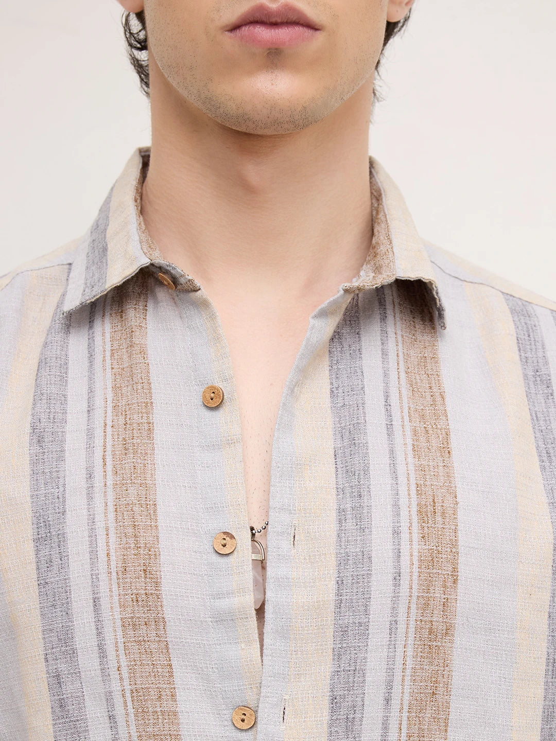 Sandswept Stripes Breezy Linen Blend Shirt