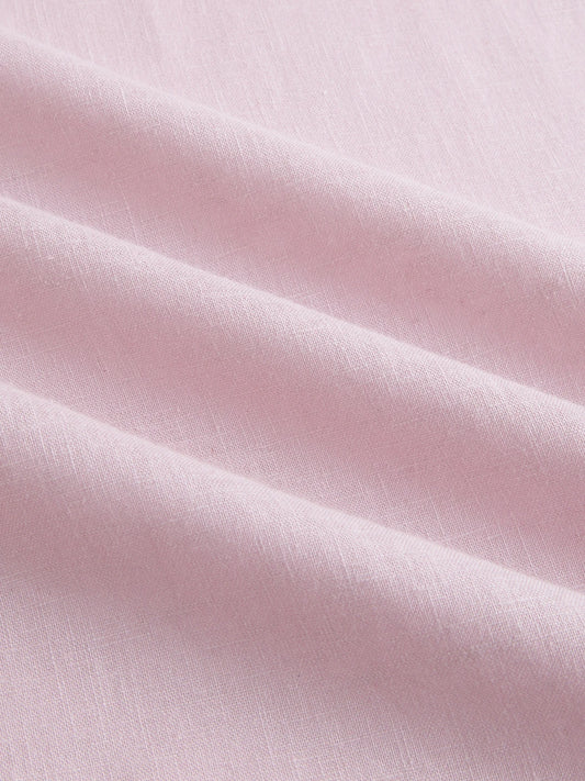 Luxe Blush Pink Fine Textured Boxy Fit Crop Shirt
