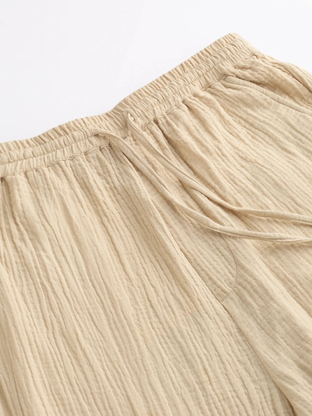 Tuscan Beige Double Cloth Straight Fit Trousers