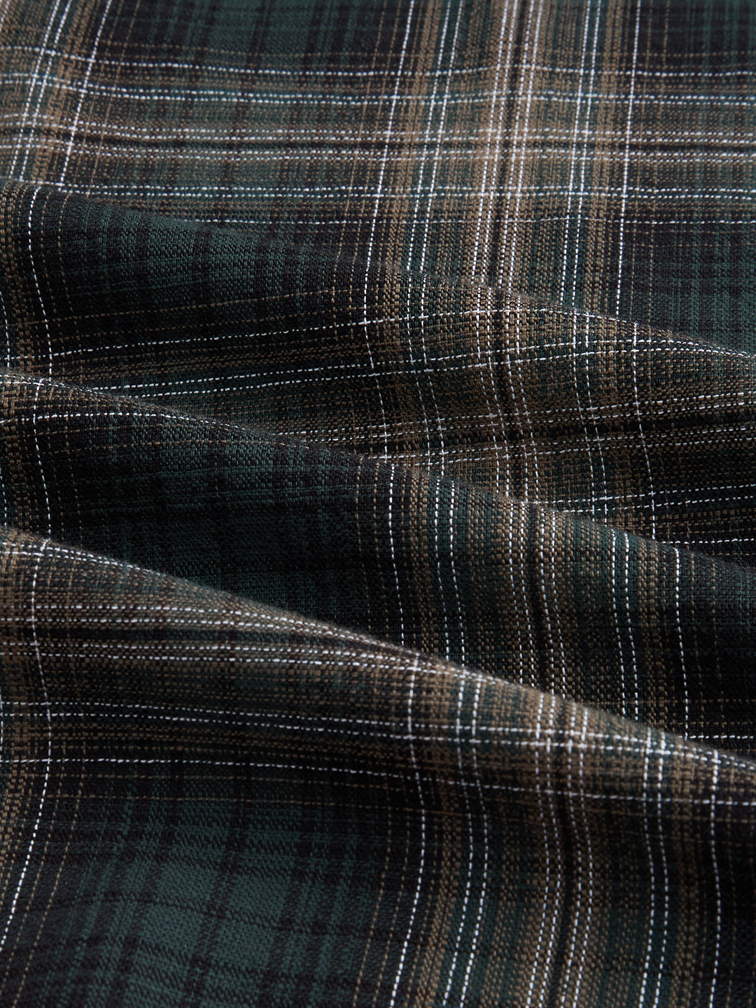 Forest Black Multi Line Plaid Checks Boxy Fit Crop Shirt