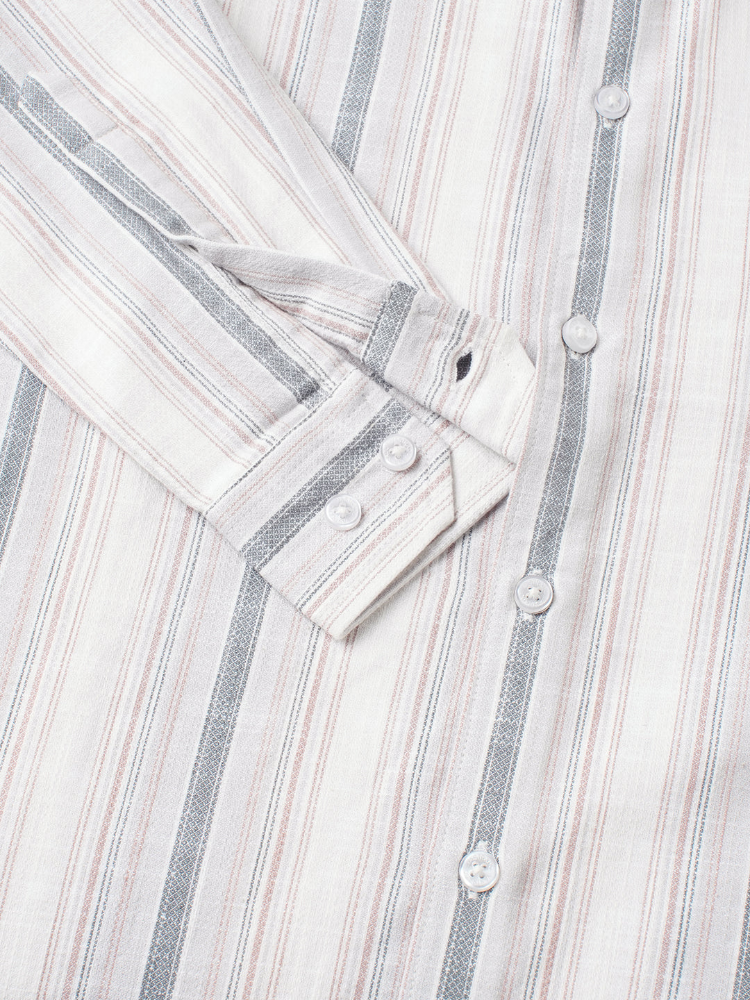 Elegant Grey Multi Pinstripe Panel Shirt