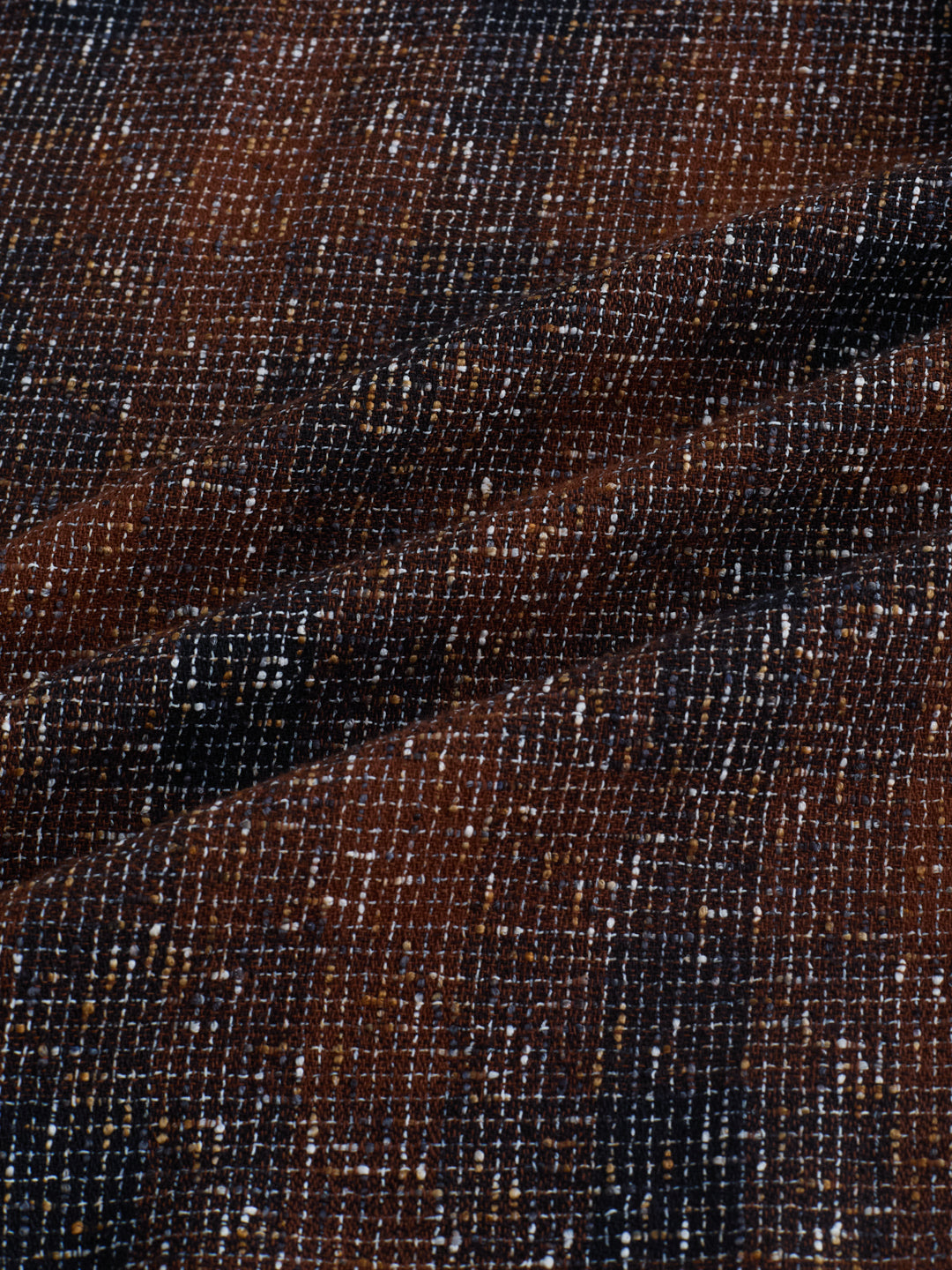 Sanjh Shaam Glossy Brown Textured Cuffless Oversized Crop Shirt